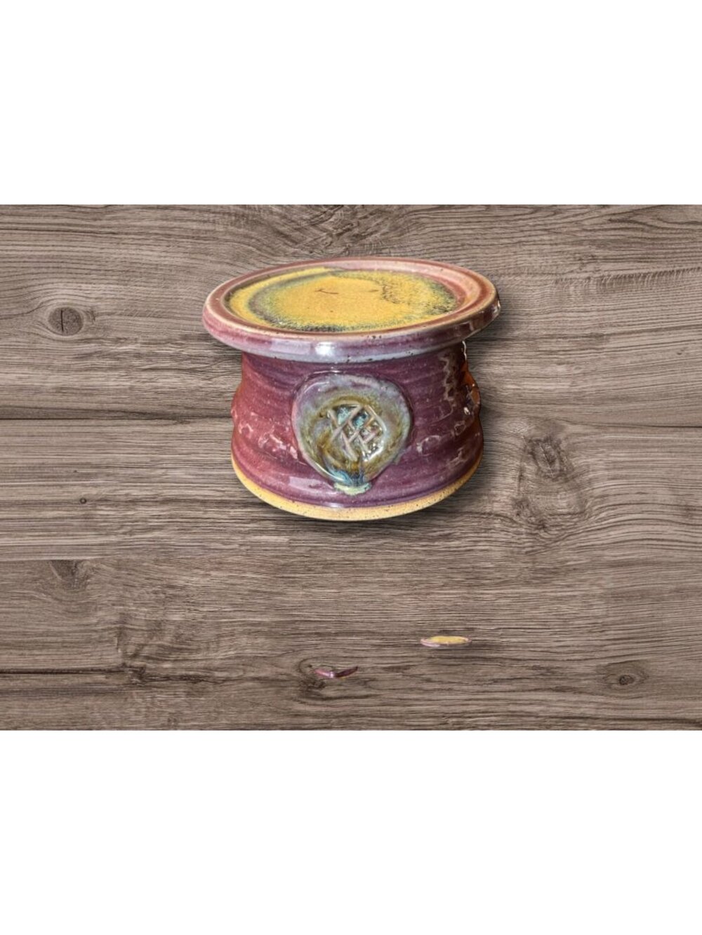 Beans Ferry Pottery Keith Carpenter Purple Sage Round Pillar Candle Holder